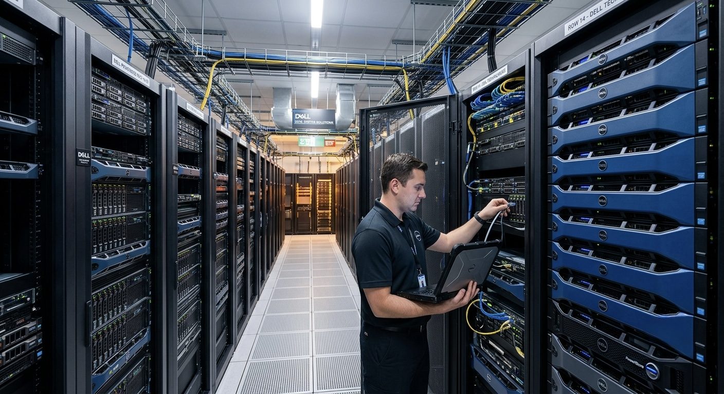 Técnico ITPOINT em operação no datacenter